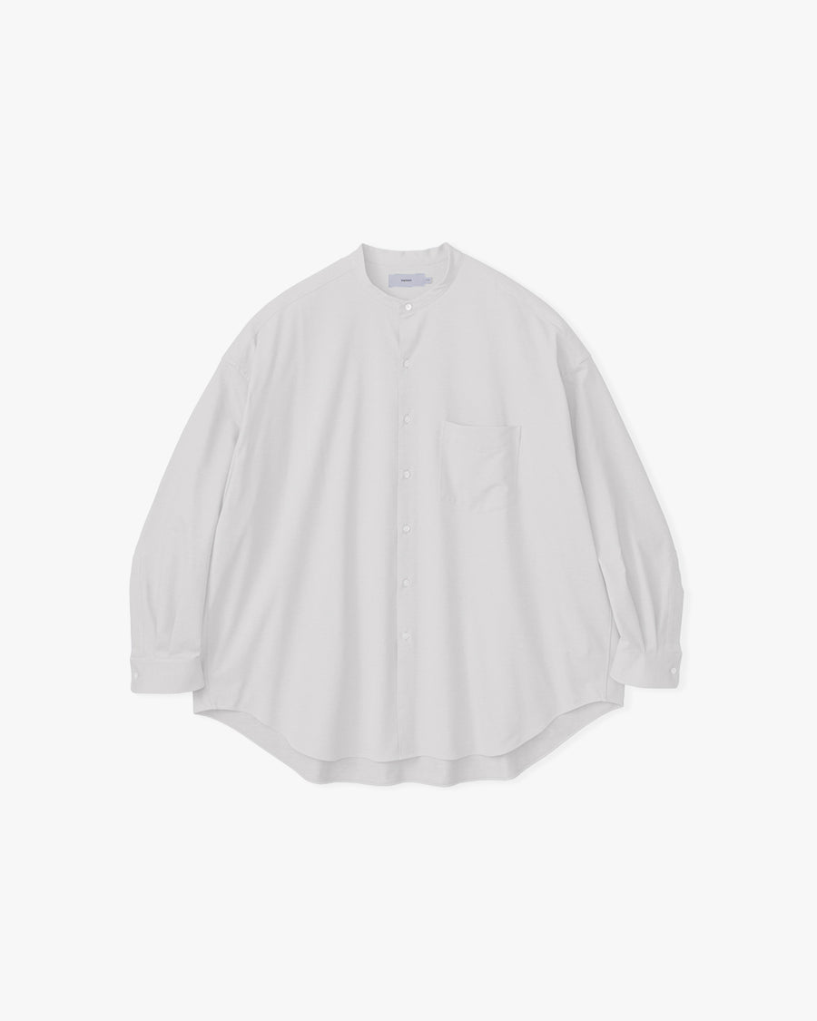 Oxford Pique Jersey L/S Oversized Band Collar Shirt