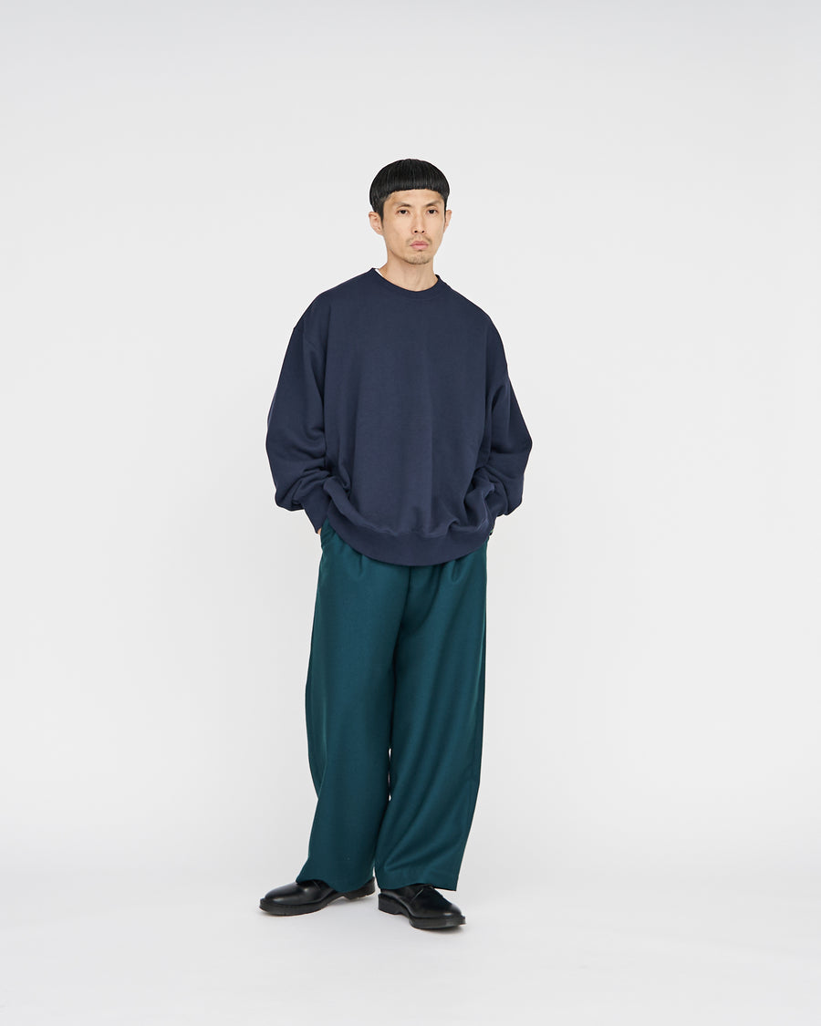 -SALE- Hard Flannel Wide Straight  Trousers