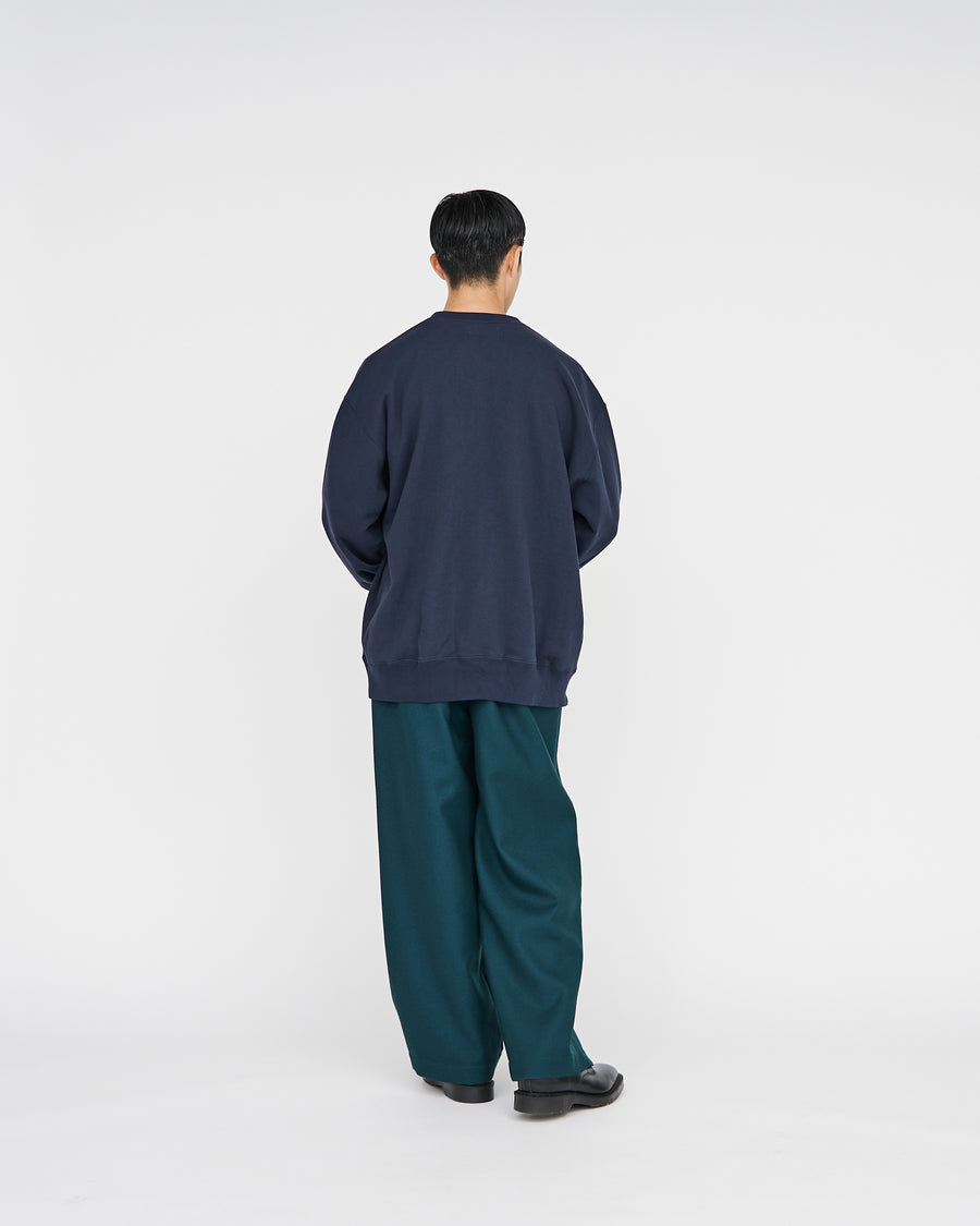 Hard Flannel Wide Straight  Trousers