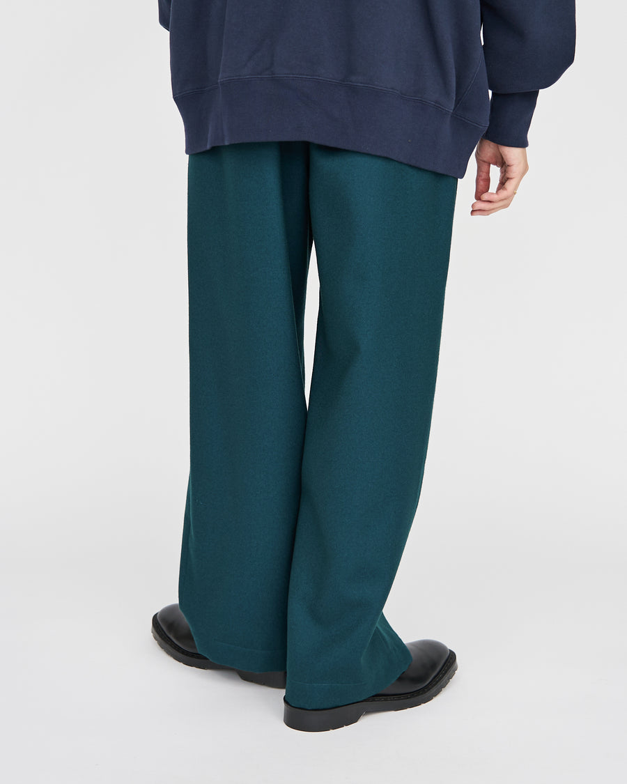 Hard Flannel Wide Straight  Trousers