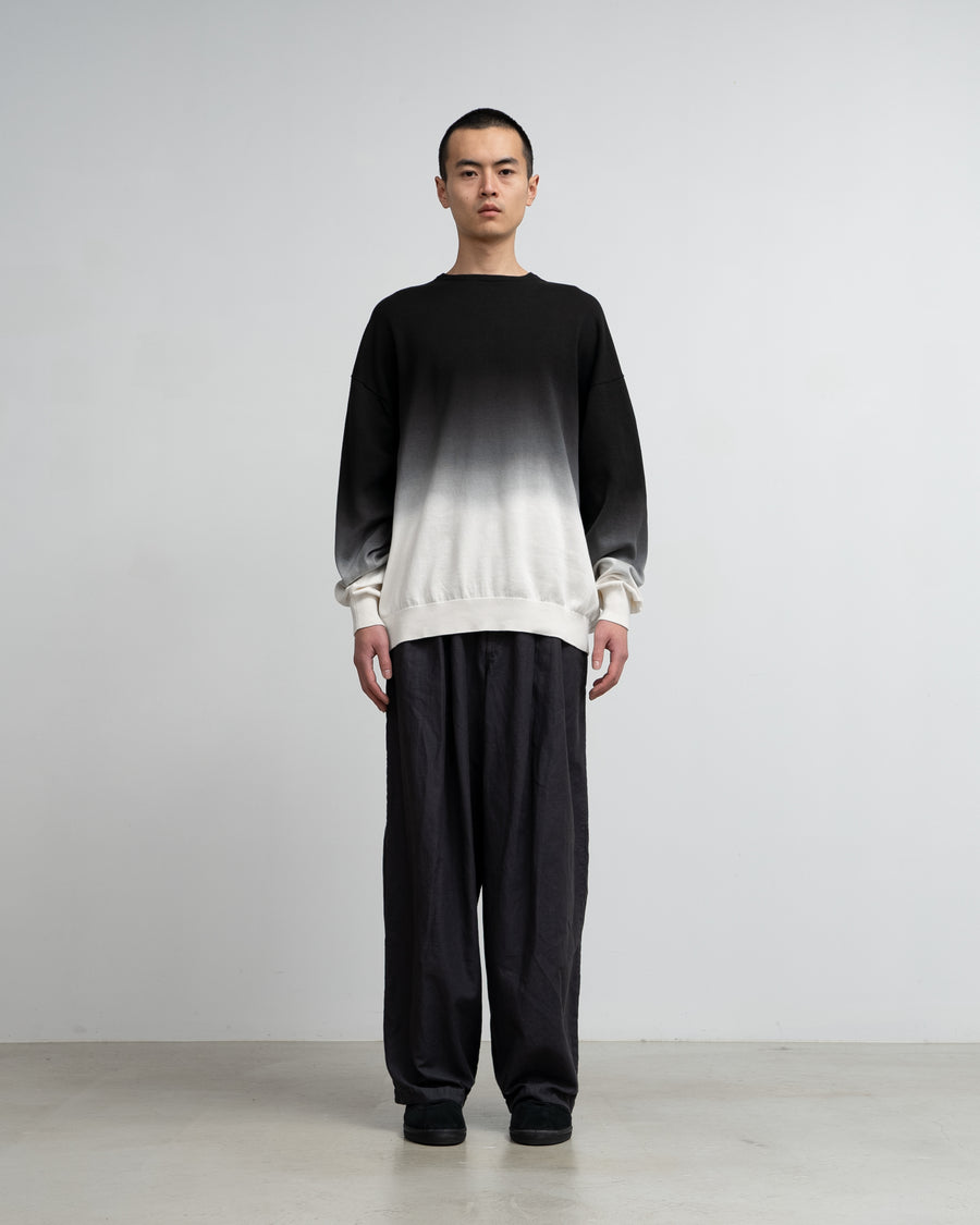 Piece Dyed High Gauge Knit Oversized Crew Neck