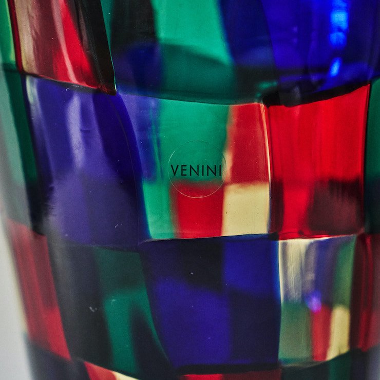 BIANCONI for Venini Pezzato Glass Vase 07s