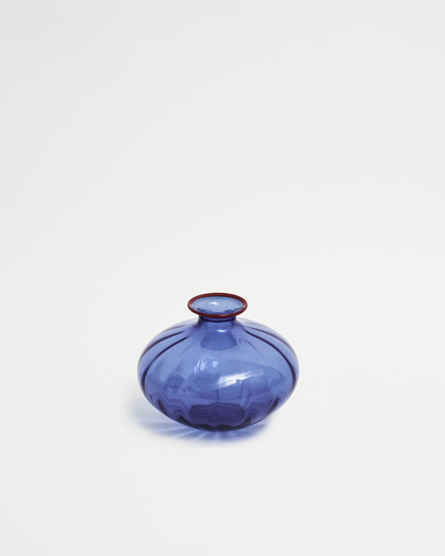 VENINI MURANO Glass Vase Blue/Orange 2000s